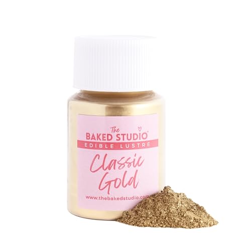 The Baked Studio - Original Edible Glitter Lustre Dust for Cake Decorating (Classic Gold 15g)