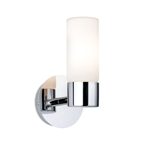 Paulmann 70839 Applique Eleon lampada da parete max. 33 Watt IP44 cromo, satinato lampada per soggiorno metallo, vetro lampada per corridoio G9