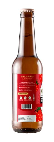 Image of Toyo Kombucha Zero Sugar Sparkling Fermented Probiotic Tea | Strawberry| Gut Friendly| Immunity Booster| Rich in Probiotics and Antioxidants | 330ML Pack Of 6