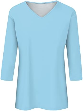 Womens Tops 3/4 Sleeve Summer Solid Plain Travel Cute Tops Vneck Slim Fit Half Sleeve Tshirts Shirts Spring Blouse 4 Womens Tops 3/4 Sleeve Summer Solid Plain Travel Cute Tops Vneck Slim Fit Half Sleeve Tshirts Shirts Spring Blouse