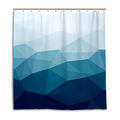 Rideau de douche CHEHONG en polyester imperméable motif triangle géométrique 150x180cm - 2