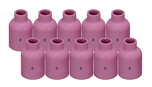 Image of RIVERWELD TIG Gas Lens Alumina Nozzle 57N74 8# 1 /2 inch 12.5mm Orifice 10pcs