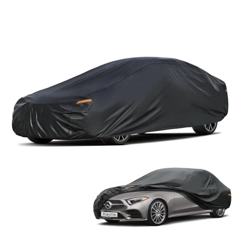 Image of Kayme 7 Layers Car Cover Custom Fit for Mercedes Benz CLS 63 400 500 550 (2004-2025) Waterproof All Weather for Automobiles, Outdoor Full Cover Rain Sun UV Protection.Black