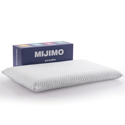MIJIMO Ultra Thin Memory Foam Pillow, Thin Pillow for Sleeping, Cooling Low Profile Pillow for...