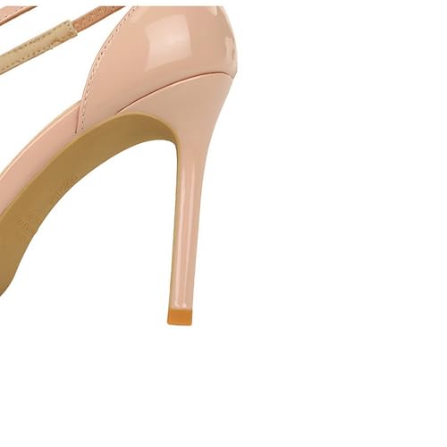 Women's Square Open Toe Cross Strappy Stilettos Heels Sexy Buckle Ankle Strap High Heeled Sandals 3.9in for Party,Prom,Dating,Wedding2