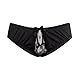 VisSec Damen String Tanga Ouvert Slip Sexy Unterwäsche Unterhosen Dessous Offener Schritt Wetlook Reizvoller Niedrige Taille, (Schwarz, XL)