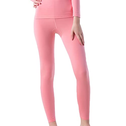 Dsnyu Thermal Pants for Women, Acrylic Fibers Round Neck Thermal Pants, Pink Pants L