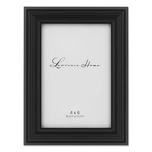 Image of Lawrence Frames 535446 Black 4x6 Classic Detailed Picture Frame