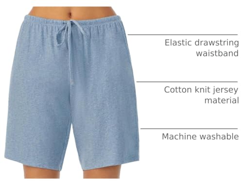 Image of Nautica Womens Sleep Bermuda Shorts - Lightweight, Breathable Pajama Bottoms - Cotton Knit Jersey Sleepwear and Loungewear