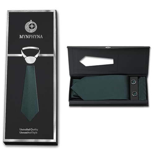 Image of Men's Tie Set with Pocket Square and Cufflinks | 100% microfiber; tie 59 x 3.15 in; square 10 x 10 in; gift box included