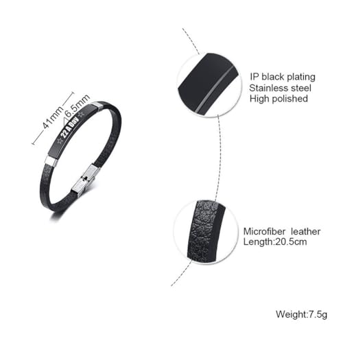 22 A Day Bracelet for Men,Military Veterans Leather Bracelets Memorial Gift Army Navy Airforce Firefighter Jewelry for Independence Day,Support,PTSD Awareness2