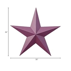 32 Inch Solid Burgundy Barn Star Made with Galvanized Metal to Prevent Rusting