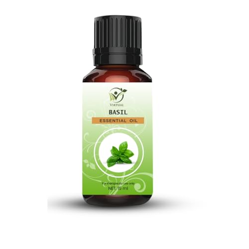 Image of VIRTUAL Basil Essential Oil 15 Ml | Pure & Natural Aromatherapy Oil for Diffuser, Humidifier, Spa, Massage & Home Fragrance