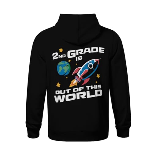 Kids 2nd Grade is Out Of This World Second Grade Design Cool Boys Girls Lightweight Kangaroo Pocket Fleece Hoodies3