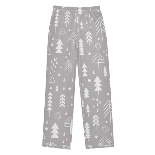 Boys' Pants Christmas Deer Snowflakes Forest Trees Long Bottoms Jogger Pants Elastic Waist Trousers with Pockets S-XL