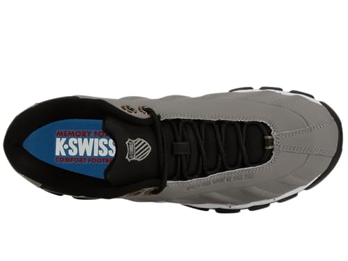 Image of K-Swiss Men's ST329 CMF Sneaker, Wide Tennis Walking Shoes Leather Upper | Court Inspired, Tennis Heritage, Comfort Soft Cushioning, Arch Support,Wide Feet fit, Chunky Silhouette, Classic Style.