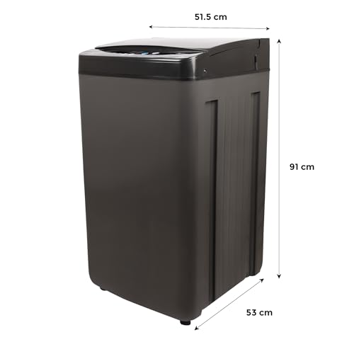 Image of Midea 7.5 Kg 5 Star Fully Automatic Top Load Washing Machine, Spiral Stream Tub, Dual Waterfall, 6 Petal Pulsator, Magic Filter (MWMTL075FP0PNMB, Auto Restart, Mid Black)