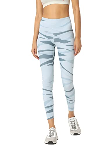 Image of CULT High Waist Running Tights with Side Pocket | Geometric Print | Breathable | Moisture-Wicking | Curved Hem