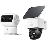 eufy Security Indoor Cam S350 & SoloCam S340(Bundle), Dual Cameras, 4K UHD Security Camera with 8× Zoom, 360° Camera, Baby Monitor, Pet Camera, Human/Pet Detection, AI Tracking