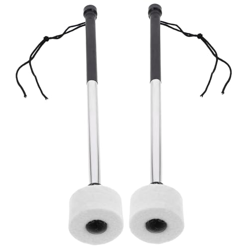 Kisangel 2 piezas de baquetas de percusión con punta de fieltro para principiantes y profesionales, mango cómodo para bandas de marcha miniatura 1