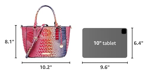 Bolso Tote de Cuero para Mujer con Textura de Cocodrilo miniatura 2