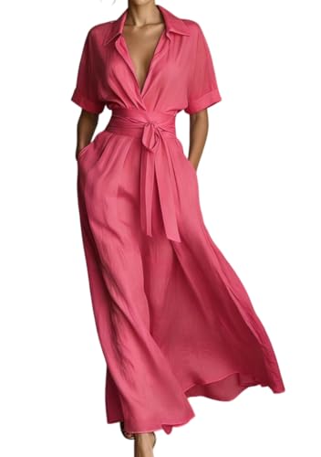 Robe en lin fluide et coupe oversize à décolleté plongeant ajustable