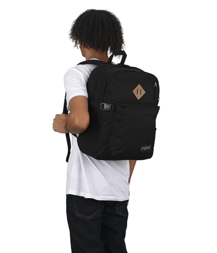 Image of JanSport Main Campus Backpack - Travel or Work backpack w 15-Inch Laptop Sleeve and Dual Water Bottle Pockets, Black