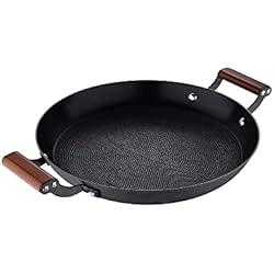 Sartenes Masterpro Amazon MasterPRO Odín - Sartén antiadherente (28 cm, hierro prensado, gran capacidad de almacenamiento del calor, mango ergonómico de madera de acacia, para todo tipo de fuegos)