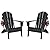 Adiromoti Folding Adirondack Chairs Set of 2, All-Weather Resistant HDPE Patio Firepit Chairs, Sturdy Outside Chairs with Cup Holder, Lawn Chairs, 80% Pre-Installed Load Capacity 385lb, Black