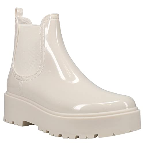 Beach By Matisse Womens Penny Rain Casual Boots Ankle Mid Heel 2-3" - White - Size 8 M #TOP1