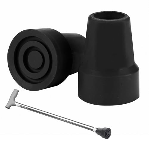 2 Pack Walking Stick Rubber Ends Walking Stick Ferrules Rubber Stopper for Walkings Sticks for Crutches Canes Enhanced Safety and Comfort Universal Fit for Seniors People with Disabilities