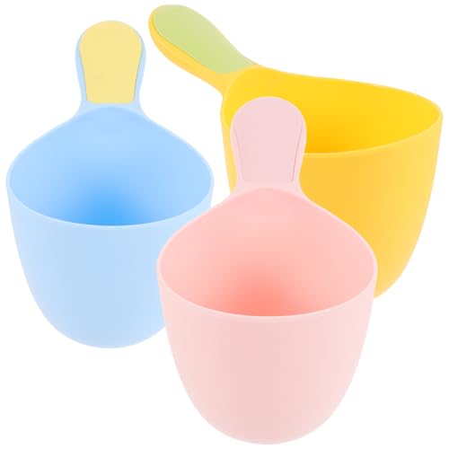 Image of 3pcs baby water scoop shampoo ladle bathing water ladles bath dipper water scoop ladle shampoo rinse cup hair bath rinse cup bath spoon take a bath shampoo spoon plastic child