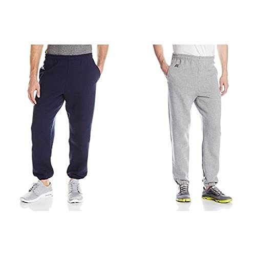 Image of Russell Athletic Men's Dri Power Fleece Elastic Bottom Sweatpants, Relaxed Fit, Moisture Wicking, with or Without Pockets