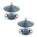 etree Easy Clean Hanging Lantern Bird Feeder (2023 Design) - Prevent Disease & Protect Wildlife Midnight Teal Blue Pack of 2