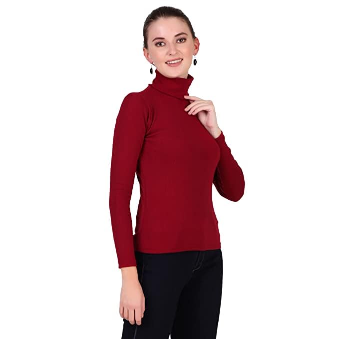 rzlecort Women's High Neck Full Sleeves Streachble Pullover Sweaters/Sweatshirt for Winters-picture-21