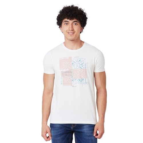 Image of Spykar Men's Slim Fit Round Neck Half Sleeve Solid Casual T-Shirt
