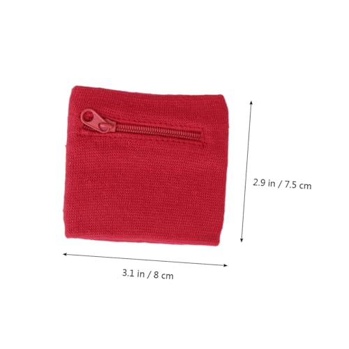 2Pcs Red Wristband Bag Zipper Keys Pouch Coin Bag for Outdoor Sports Running and Fitness Activities Change Pouch4