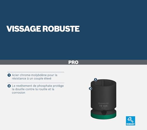 Coffret de douilles PRO Impact Bosch haute résistance 96x56mm - 6