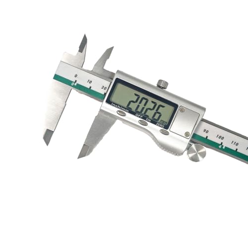 Image of Digital Vernier Caliper 150mm (6 Inch) Stainless Steel, LCD Display, Inch /mm Conversion, High Accuracy Measuring Tool for Engineering, Jewelry & DIY (platinum caliper)
