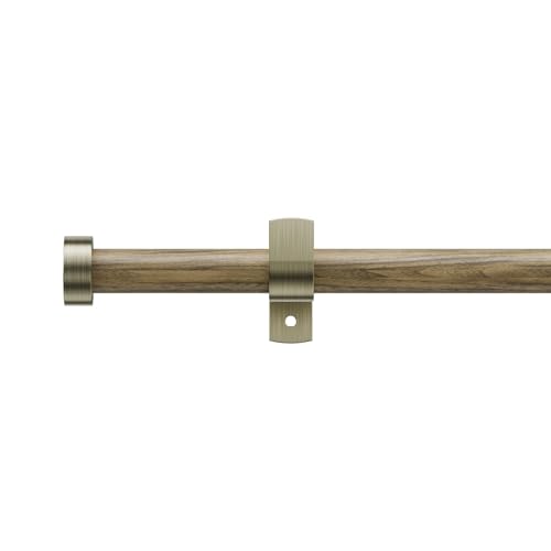 Tringle à rideaux extensible 76-208cm, nouvelle tringle à rideaux en bois grainé de 19 mm de diamètre avec embouts décoratifs pour rideaux à œillets, tringle à rideaux décorative pour fenêtres de