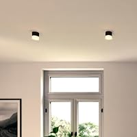 SSC-LUXon VORA Spot Deckenlampe schwarz rund mit Design Leuchtring - moderne Aufputzleuchte flach mit GX53 LED 5W warmweiß – Ansicht 7