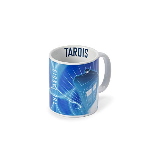 Doctor Who Tardis 11-Ounce Ceramic Mug Graphic Flying Iconic Blue Police Box Won't Fade Or Peel - Durable Cup With Handle For Favorite Coffee, Tea, Cocoa Drink At Office, School & Home #TOP1