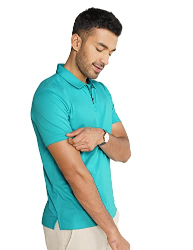 Image of DAMENSCH Constant Men's All-Degree Thermoregulating Pique Contrast Neck Polo T-Shirt