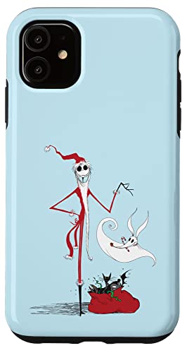Coque iPhone 11 Disney Nightmare Before Christmas étui de protection souple Jack et Zero