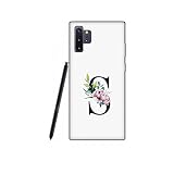 Coque Galaxy Note 10 Plus | Note 10+ Housse Samsung Galaxy Note 10 Plus | Note 10+ ville Lettre S avec des feuilles / Coque Imprimer aussi sur les cotes / Case Anti-derapant Anti-derapant Anti-rayures