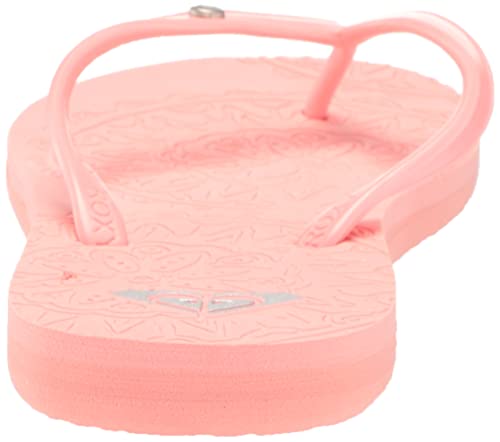 Roxy Girls Antilles Flip Flop Sandal, Pink/Metallic Silver 214, 4 Big Kid #TOP2