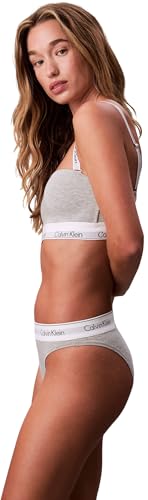 Calvin Klein Damen Slip High Leg mit Logobund, Grau (Grey Heather), XS 4