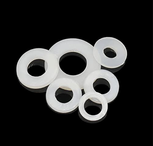 MACHSWON 50 PCS White Nylon Flat Gasket M6 ID 12mm OD 1.2mm Thick Plastic Washers Rings Grommets PA66 Nylon Washer Insulating Plastic Washer - Image 3