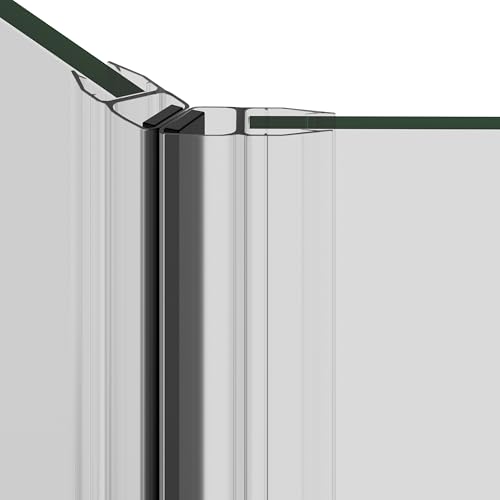 Magnetische Duschdichtung 2m 2er Set für Duschtüren 68mm Zuschneidbar Magnetdichtung 90/135/180 Duschtürdichtung magnetisch Einfache Montage Duschkabinen Dichtungen - 2x 200cm (135)