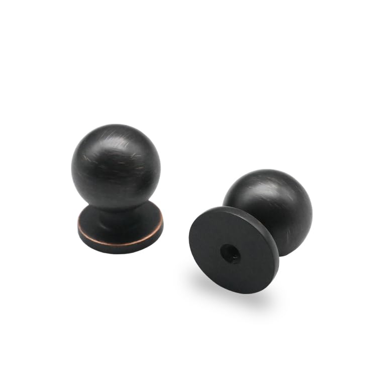 khtumeware 10 Pack 1 inch Oil Rubbed Bronze Cabinet Knobs Dresser Knobs Ball Drawer Knobs Kitchen Cabinet Hardware Zinc Knobs for Dresser Drawers — image 1